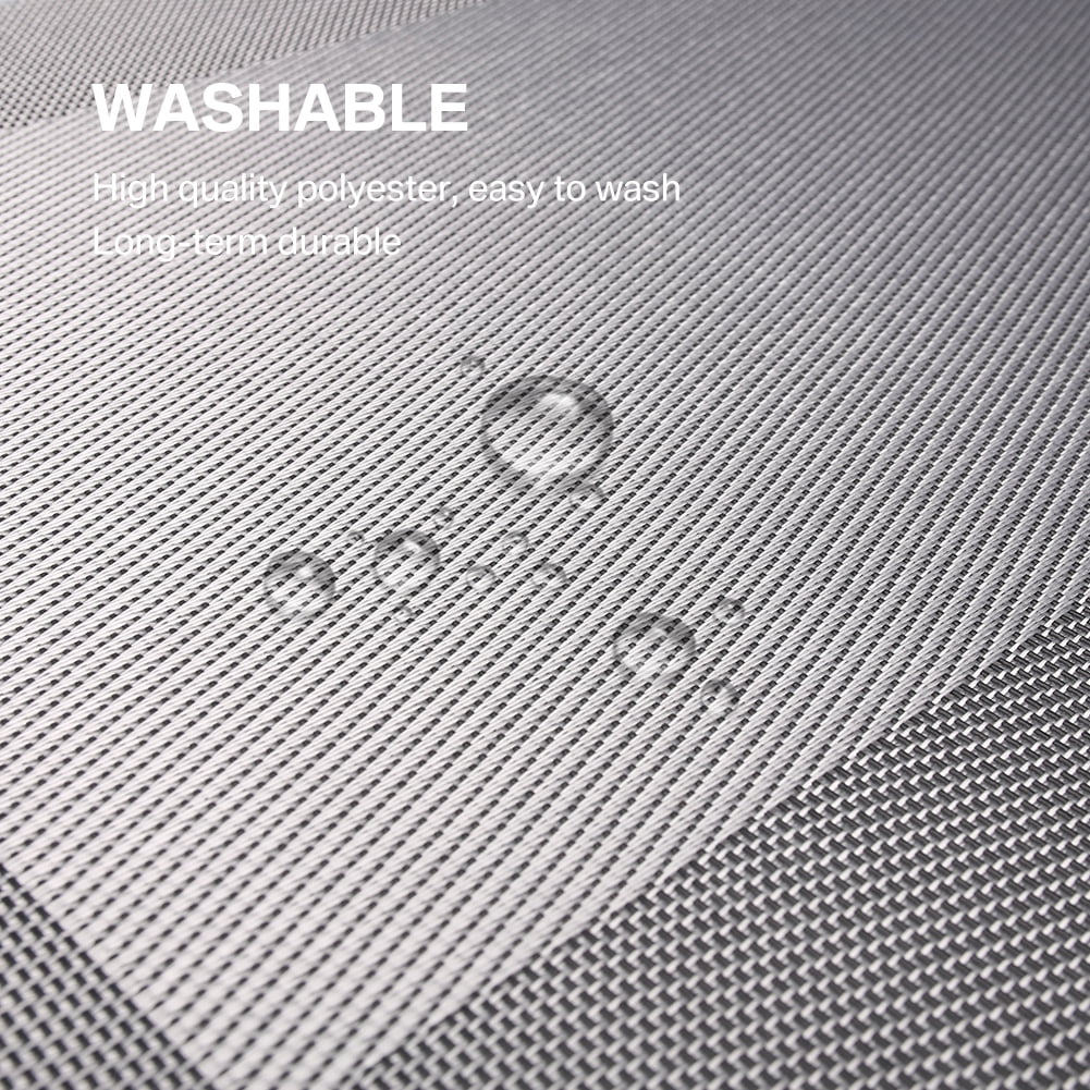 6pcs Placemats PVC Place Mats and Coasters Washable Non-Slip Heat Resistant Table Mats for Kitchen Dining Table Home Restaurant 12"×18", Sliver