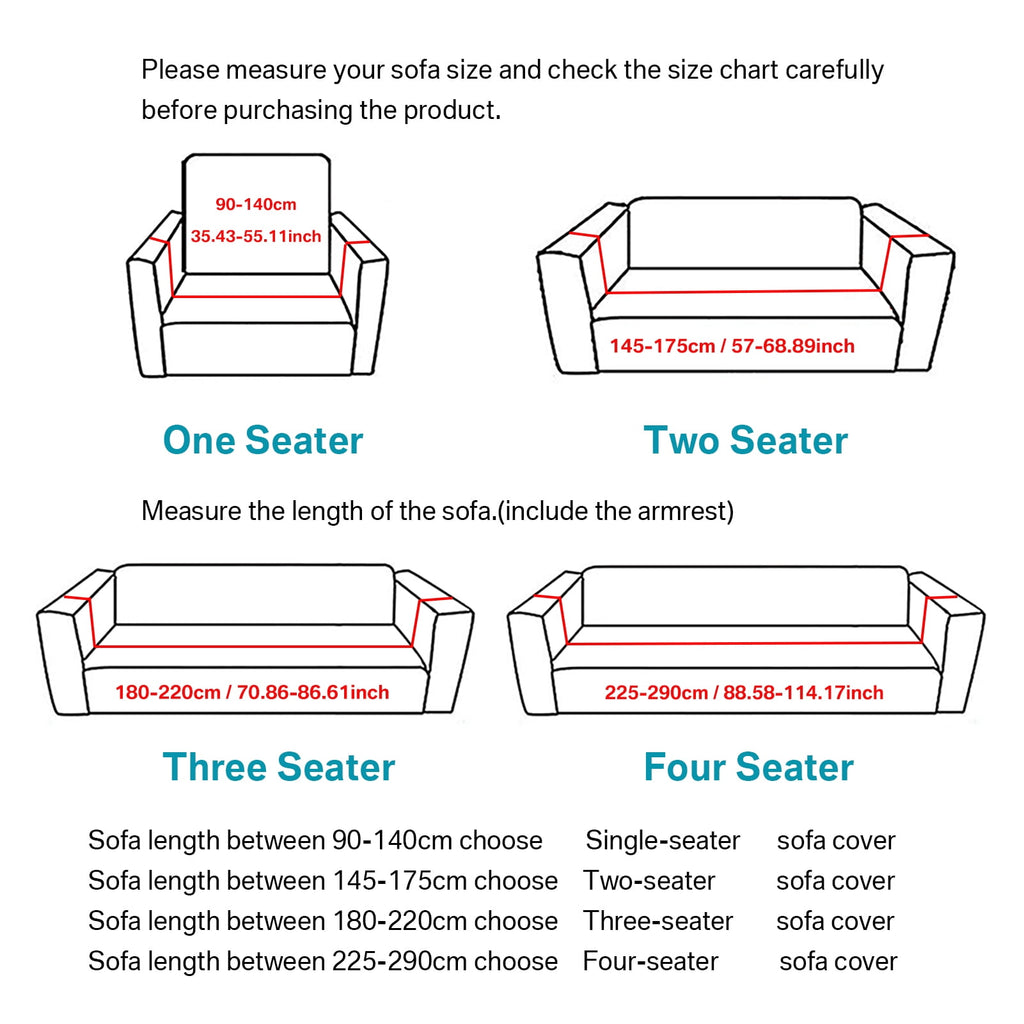 1 2 3 4 Seater Printed Sofa Cover Couch Slipcover, Elastic Stretch Armchair / Loveseat / Couch Sectional Sofa Slipcover Furniture with 1 Pillowcase Protector Dog Pet