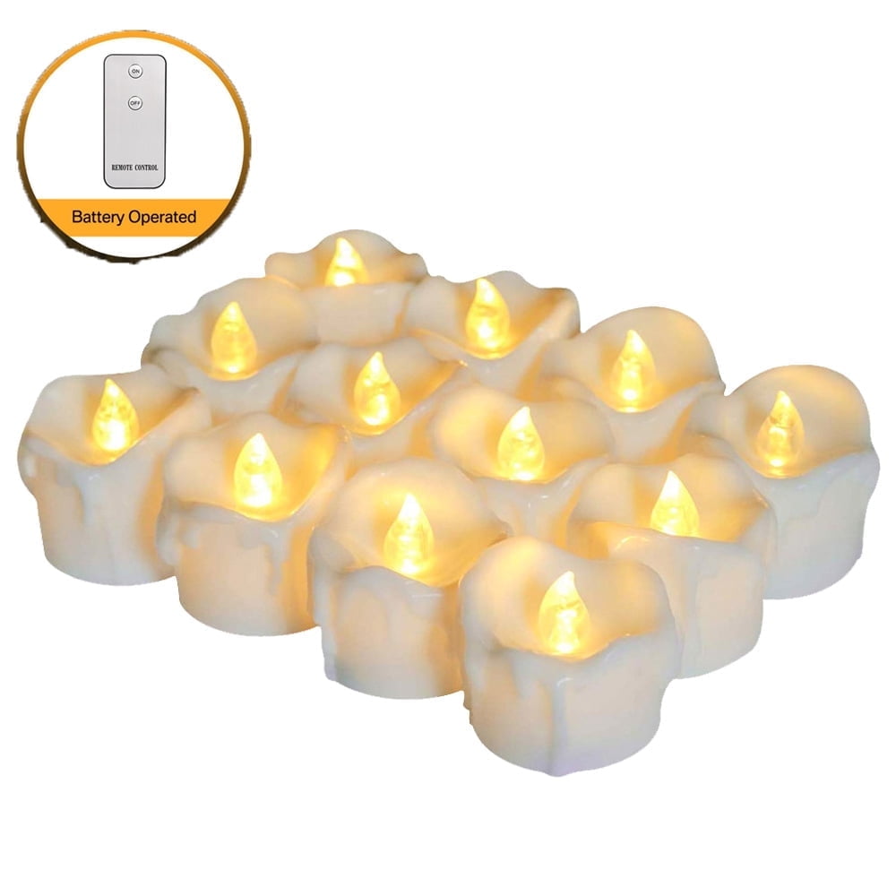24PCS Flameless Votive Candles Electric Fake Candle Battery Operated LED Tea Lights in Warm White for Wedding, Table, Halloween,Christmas Decorations