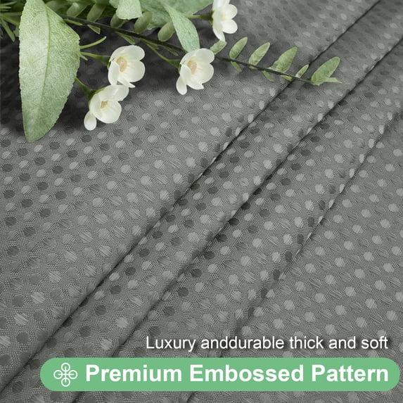 NEWEEN Waffle Textured Shower Curtain with Metal Shower Curtain Hooks, 72"x72" Luxury Heavy Duty Soft Fabric Shower Curtain, Gray