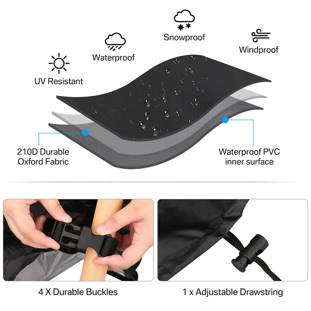 Garden L-Shape Furniture Cover Waterproof, Heavy Duty Oxford Fabric Outdoor Rattan Corner Sofa Cover with Waterproof Buckles, with Storage Bag(85"* 85"* 34")