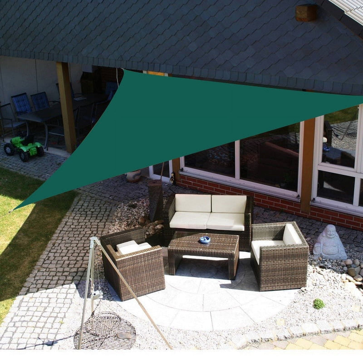 Sun Shade Sail Triangle Waterproof 6.5/10/12/16FT Outdoor Garden Patio Party Sunscreen Awing Triangle Canopy 98% UV Block with Free Rope