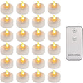 24pcs LED Tea Light Remote Control Candle Flickering Flameless LED Candle Realistic and Bright Battery Operated for Christmas Wedding Festival Celebration, Warm White