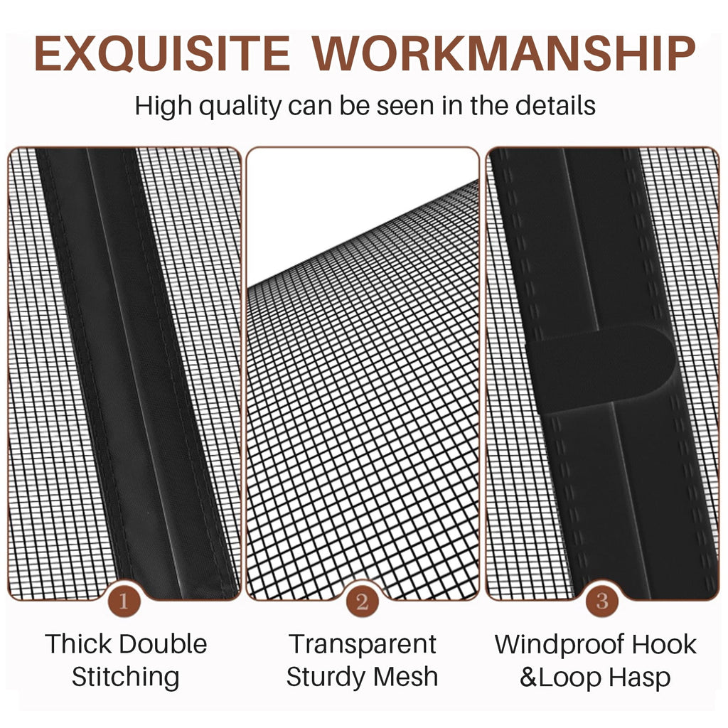 Magnetic Screen Door for Sliding Doors 72"x80", Screen Size 74"x81", Double-Sided Opening Screen Reinforced Mesh with Strong Magnets for French Front/Back Patio Doors