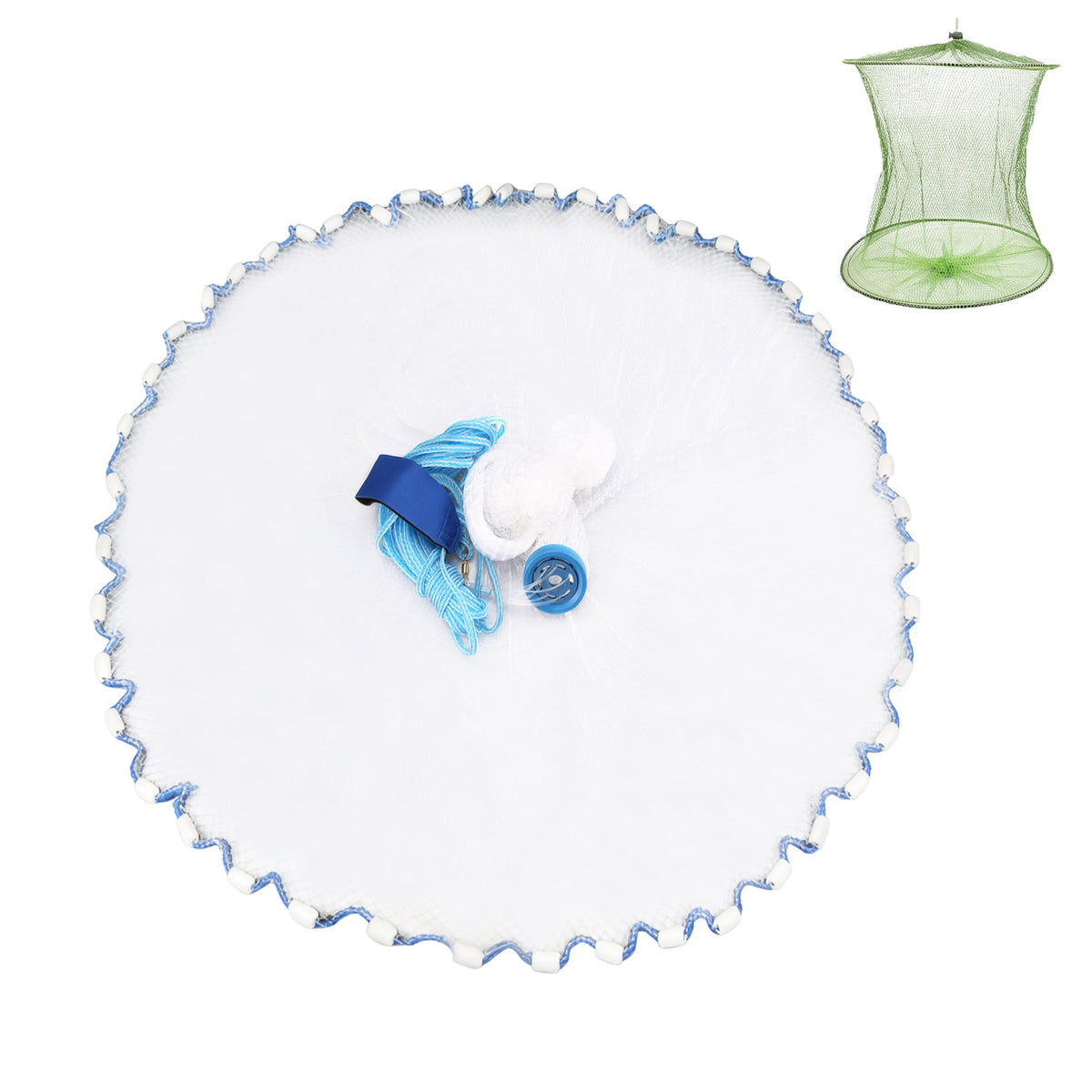 NEWEEN Cast Net 3ft-8ft Radius 3/8" Mesh for Freshwater and Saltwater Bait Fish Upgraded Material Plastic Coated Steel Sinkers Throw Style