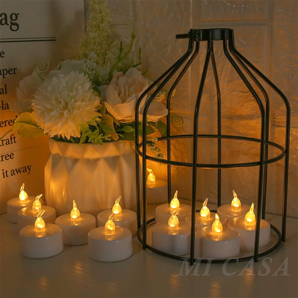 24pcs LED Tea Light Remote Control Candle Flickering Flameless LED Candle Realistic and Bright Battery Operated for Christmas Wedding Festival Celebration, Warm White