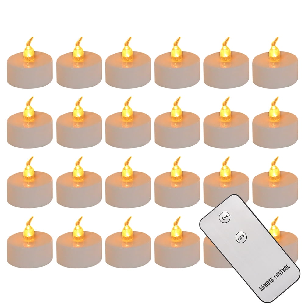 24PCS Flameless Votive Candles Electric Fake Candle Battery Operated LED Tea Lights in Warm White for Wedding, Table, Halloween,Christmas Decorations