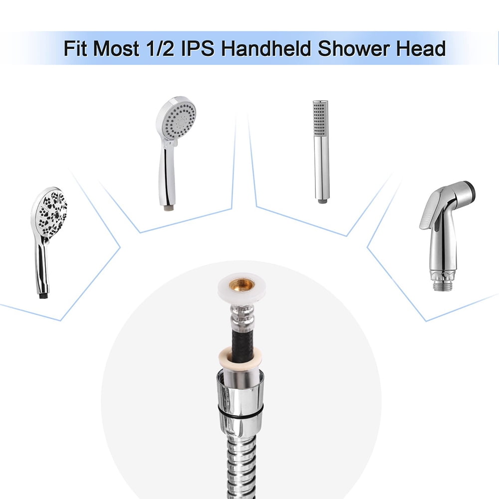 Shower Hose, 118 Inches Extra Long Stainless Steel Handheld Shower Head Hose with Brass Insert and Nut - Durable and Flexible(Chrome)