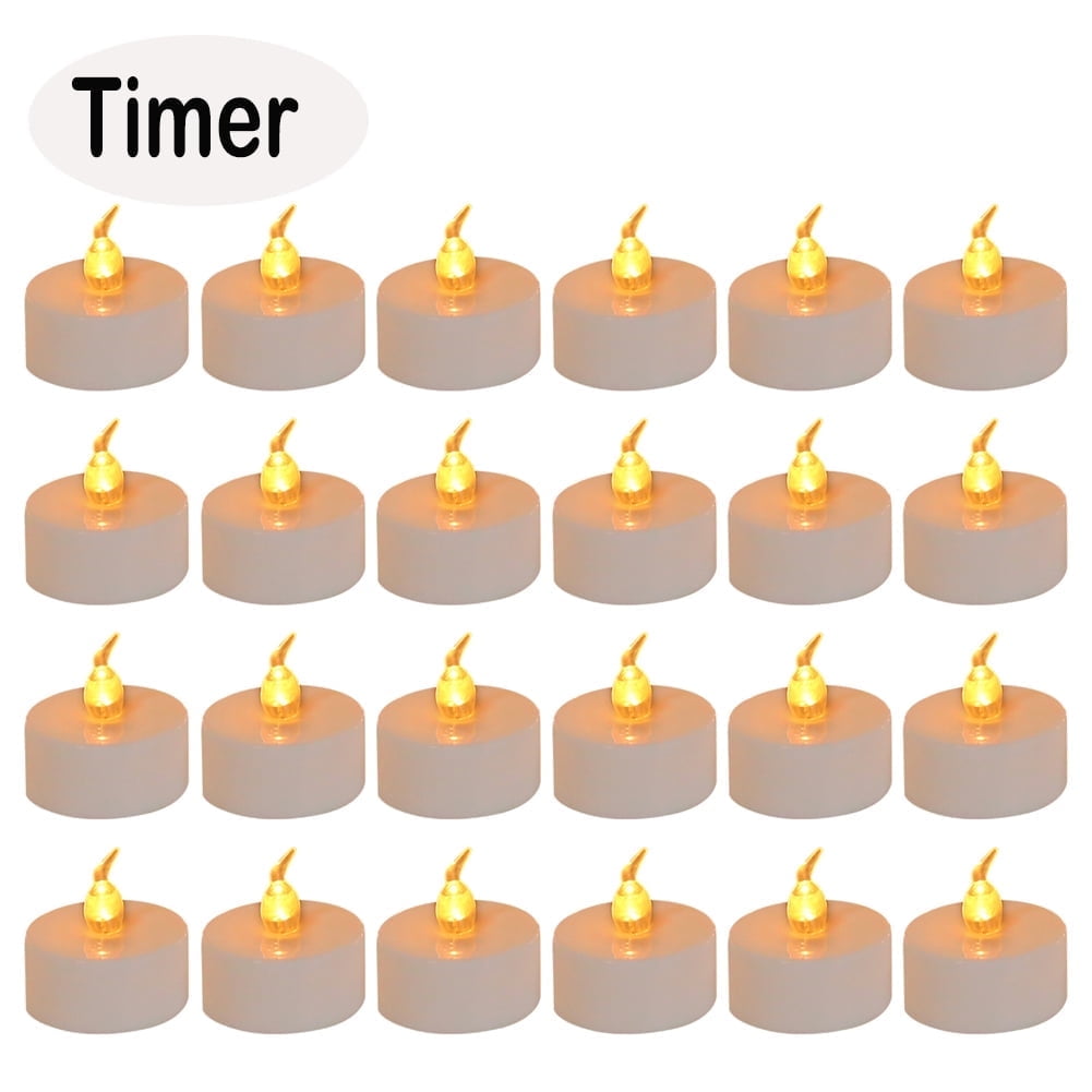 24PCS Flameless Votive Candles Electric Fake Candle Battery Operated LED Tea Lights in Warm White for Wedding, Table, Halloween,Christmas Decorations