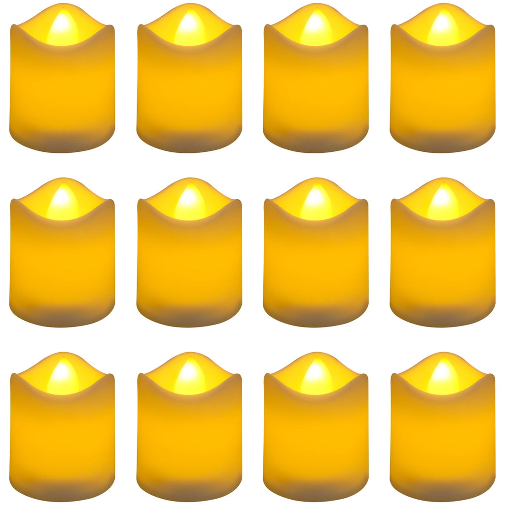 24PCS Flameless Votive Candles Electric Fake Candle Battery Operated LED Tea Lights in Warm White for Wedding, Table, Halloween,Christmas Decorations