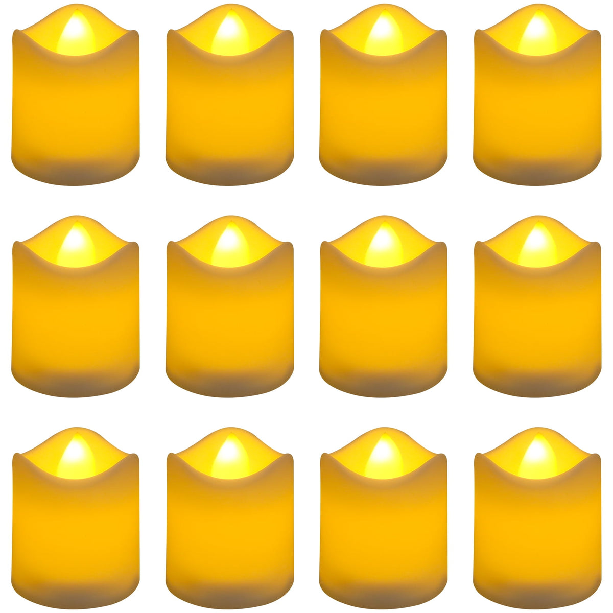 24PCS Flameless Votive Candles Electric Fake Candle Battery Operated LED Tea Lights in Warm White for Wedding, Table, Halloween,Christmas Decorations