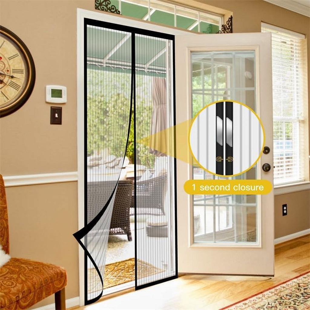 NEWEEN Magnetic Screen Door - 38 Inch x 83 Inch Mesh Door Screen with Magnets, Door Net Fits Door Size 36 inch x 82 inch Hands Free Mesh Partition Keeps Bugs Out