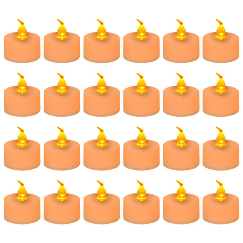 24PCS Flameless Votive Candles Electric Fake Candle Battery Operated LED Tea Lights in Warm White for Wedding, Table, Halloween,Christmas Decorations