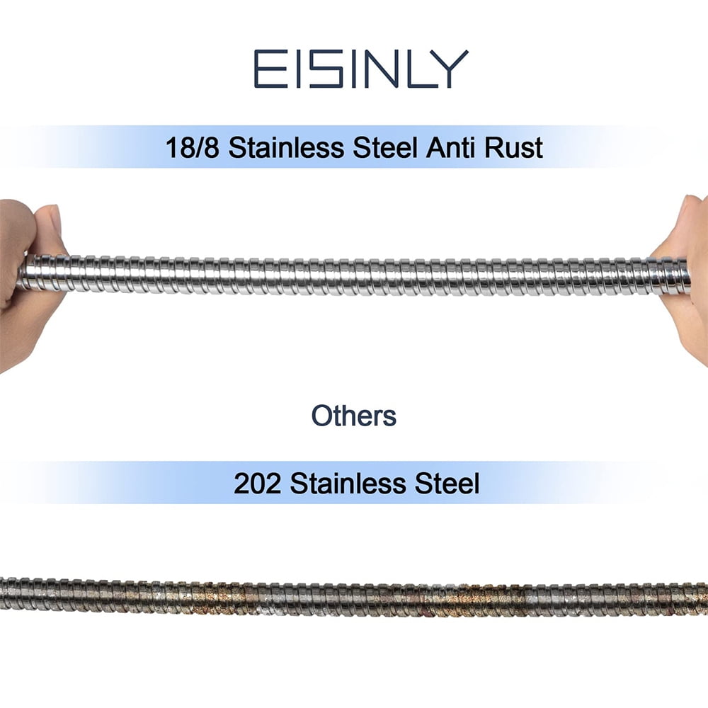 Shower Hose, 118 Inches Extra Long Stainless Steel Handheld Shower Head Hose with Brass Insert and Nut - Durable and Flexible(Chrome)