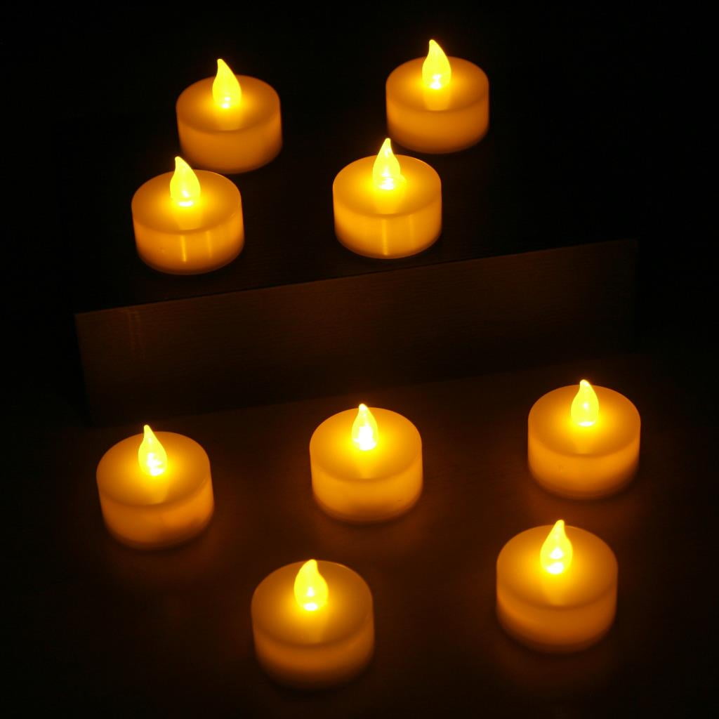 NEWEEN Tea Lights LED 24-Pack Flameless Tealight Candles Battery Candles Flickering Electric Tea Candles for Decoration,Pumpkin Lights,Holiday,Anniversary,Wedding,Party(Warm Yellow Light）