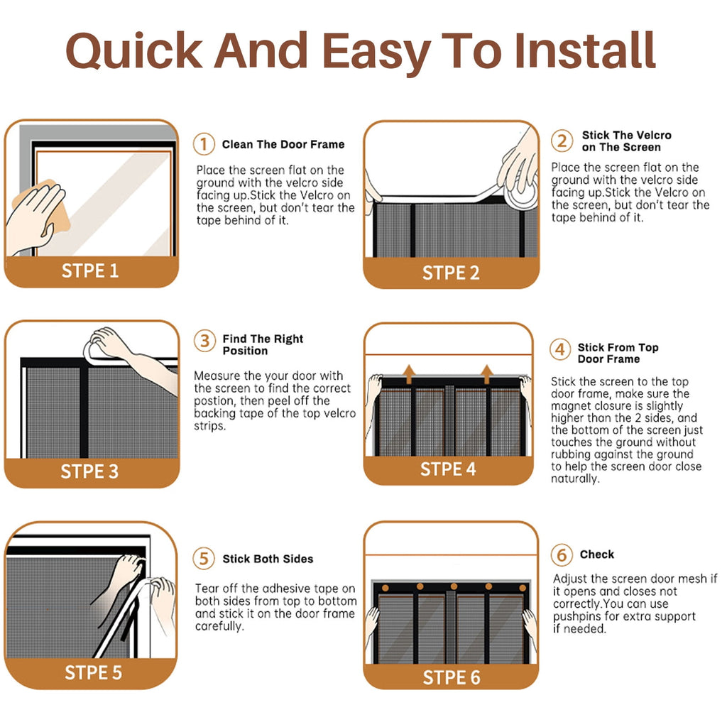 Magnetic Screen Door for Sliding Doors 72"x80", Screen Size 74"x81", Double-Sided Opening Screen Reinforced Mesh with Strong Magnets for French Front/Back Patio Doors