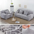 Thick Velvet Sofa Covers 1/2/3/4 Seater Pure Color Sofa Protector Stretch Non Slip Couch Cover Easy Fit Elastic Fabric Stretch Couch Slipcover(Brown, 1-Seater Sofa)