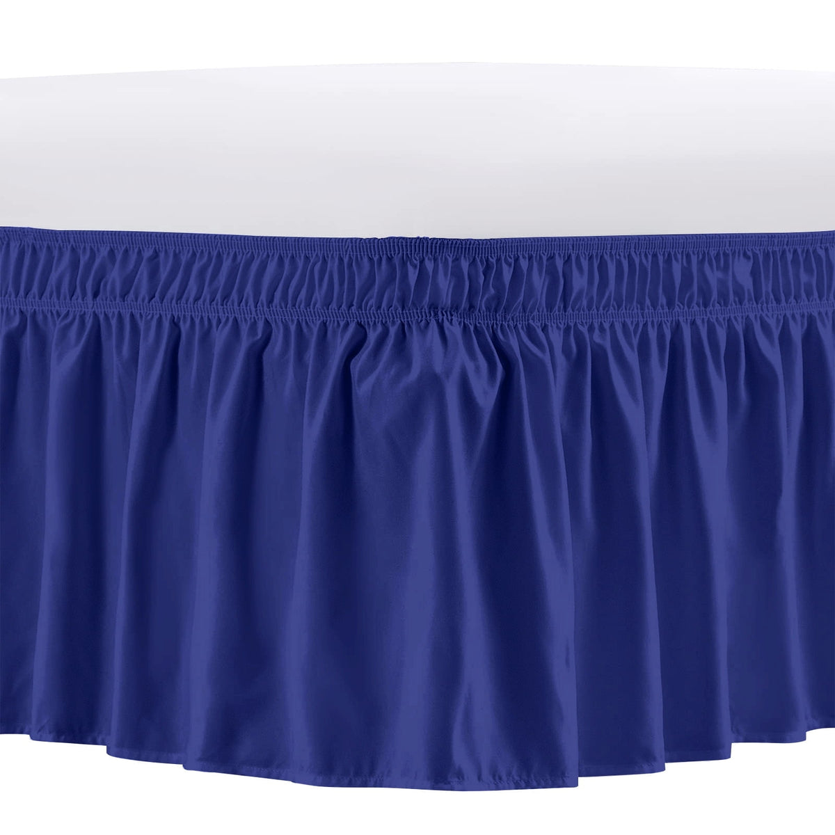 NEWEEN Wrap Around Bed Skirts for Queen Beds 15 Inches Drop, White Elastic Dust Ruffles Easy Fit Wrinkle & Fade Resistant Silky Luxurious Fabric Solid Machine Washable