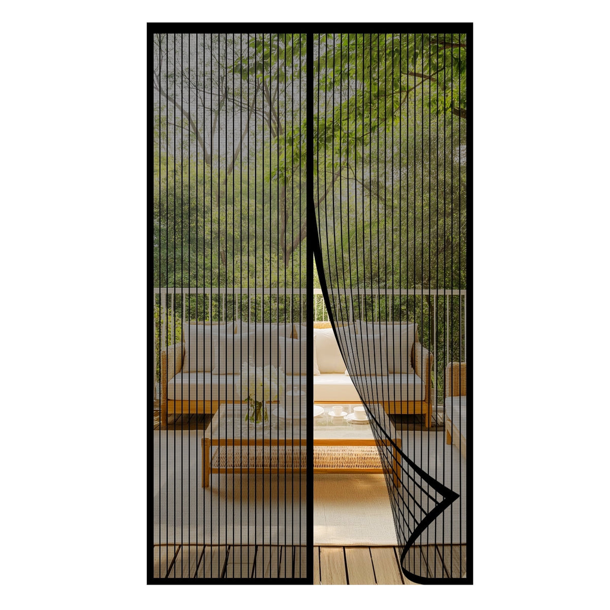 NEWEEN Magnetic Screen Door - 38 Inch x 83 Inch Mesh Door Screen with Magnets, Door Net Fits Door Size 36 inch x 82 inch Hands Free Mesh Partition Keeps Bugs Out