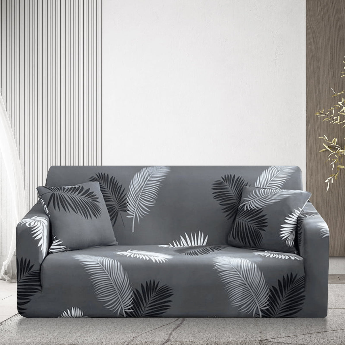 1 2 3 4 Seater Printed Sofa Cover Couch Slipcover, Elastic Stretch Armchair / Loveseat / Couch Sectional Sofa Slipcover Furniture with 1 Pillowcase Protector Dog Pet