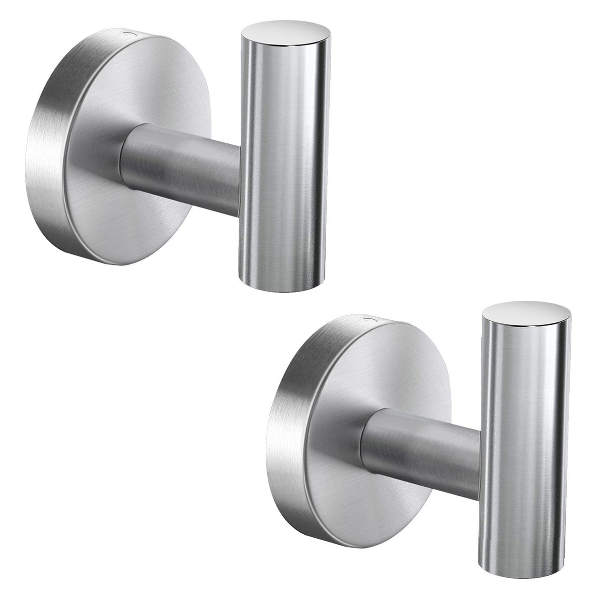 2 Pack Towel Hooks, Brushed Nickel SUS304 Stainless Steel Coat Robe Clothes Hook Modern Wall Hook Holder for Bathroom Kitchen Garage Hotel Wall Mounted