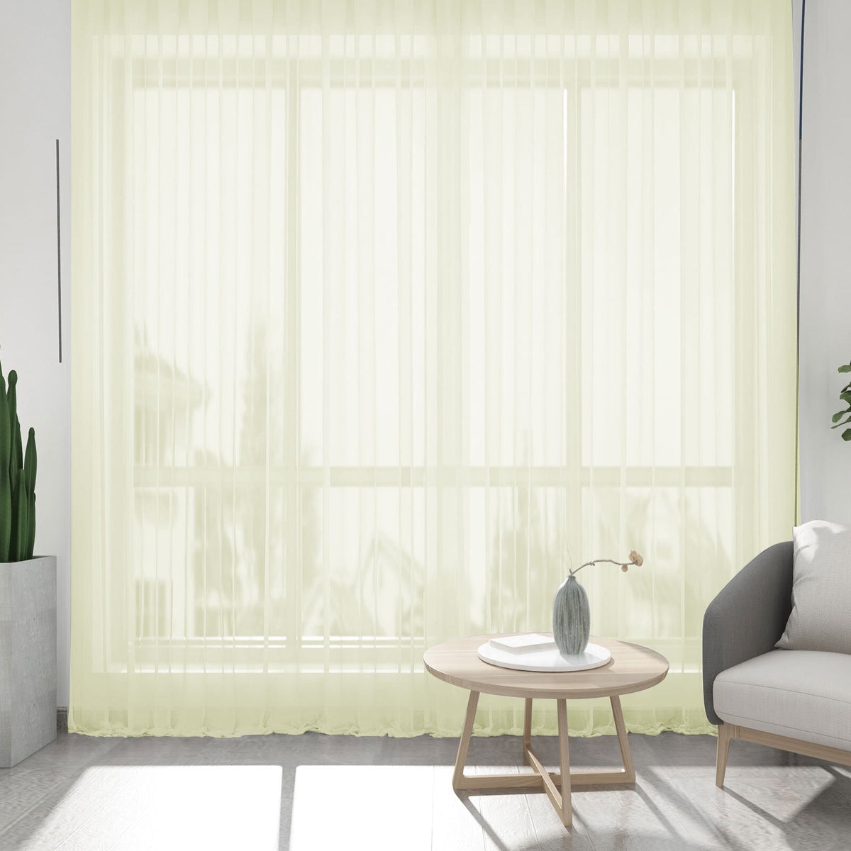 NEWEEN Sheer Curtains 84 inch Length 2 Panels Set White Curtains Clear Curtains Basic Rod Pocket Panel for Bedroom Living Room Yard Kitchen(55" X 84", White)
