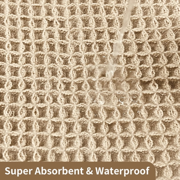 NEWEEN Waffle Bathroom Rugs Ultra-Soft Non-Slip Bath Mat Super Absorbent Quick Dry Bath Rugs for Bathroom Floor Machine Washable Bathroom Mats with Tassels Boho Bathroom Decor 18"x30" Brown