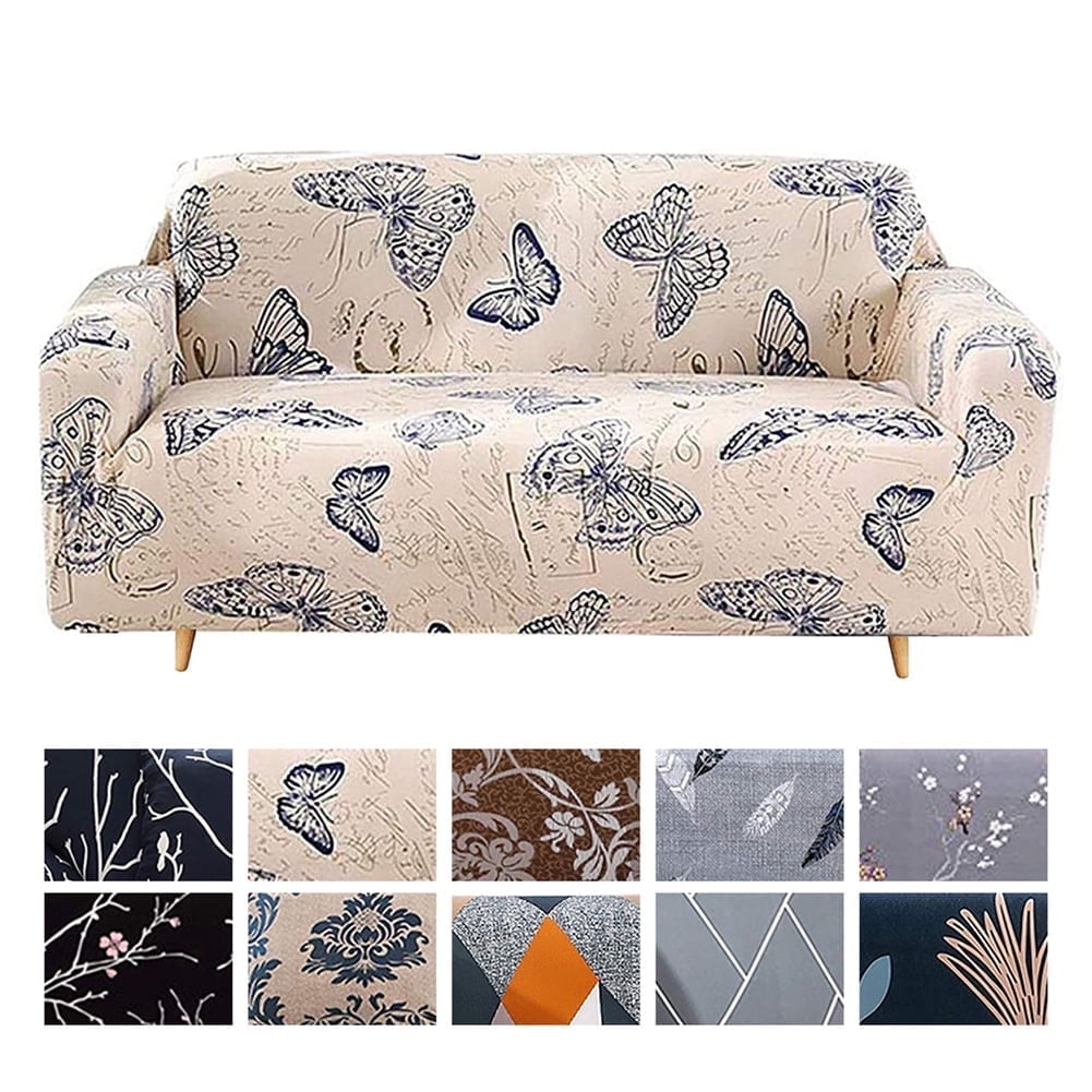 NEWEEN Sofa Cover High Stretch Elastic Fabric 1 2 3 Seater Sofa Slipcover Chair Loveseat Couch Cover Polyester Spandex Furniture Protector Cover with 1 Pillowcase (3 Seater, Checkerboard)