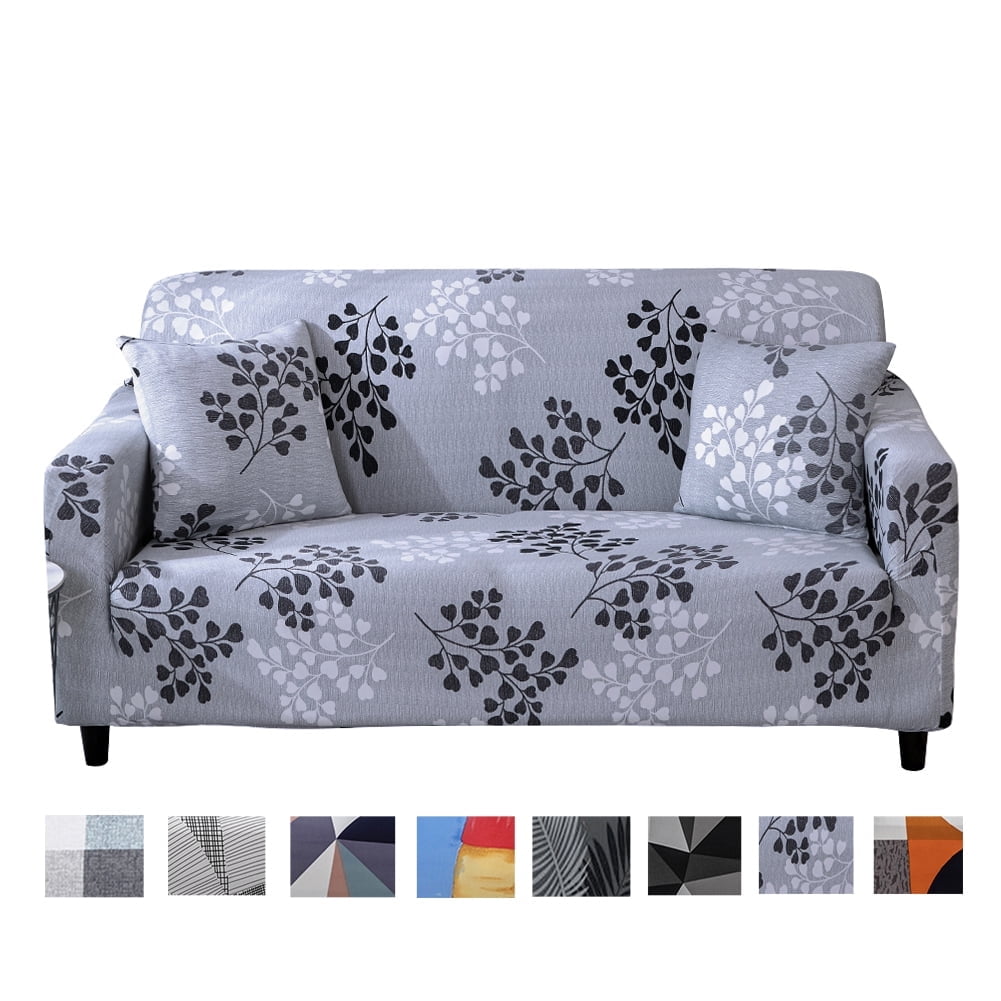 1 2 3 4 Seater Printed Sofa Cover Couch Slipcover, Elastic Stretch Armchair / Loveseat / Couch Sectional Sofa Slipcover Furniture with 1 Pillowcase Protector Dog Pet
