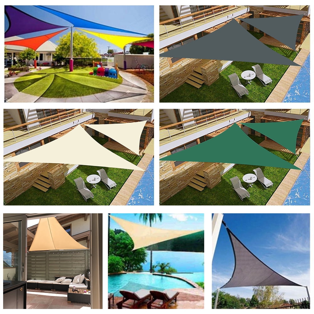 Sun Shade Sail Triangle Waterproof 6.5/10/12/16FT Outdoor Garden Patio Party Sunscreen Awing Triangle Canopy 98% UV Block with Free Rope