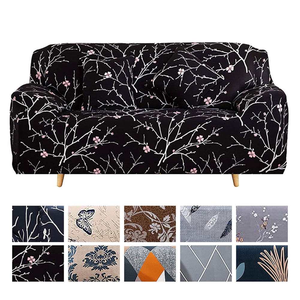NEWEEN Sofa Cover High Stretch Elastic Fabric 1 2 3 Seater Sofa Slipcover Chair Loveseat Couch Cover Polyester Spandex Furniture Protector Cover with 1 Pillowcase (3 Seater, Checkerboard)