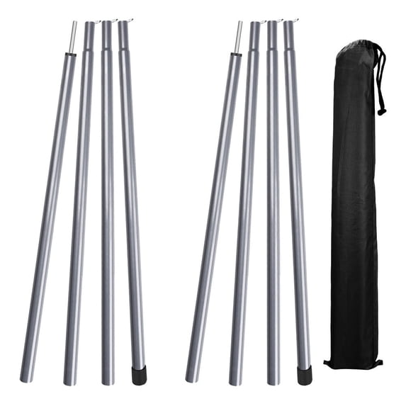NEWEEN Tent Poles Telescoping Tarp Poles 81 inches Aluminum Tent Pole for Tarp Easy Adjustable Camping Tarp Poles,Set of 2 for Camping Hiking Christmas Gifts(4 Sections&Black)