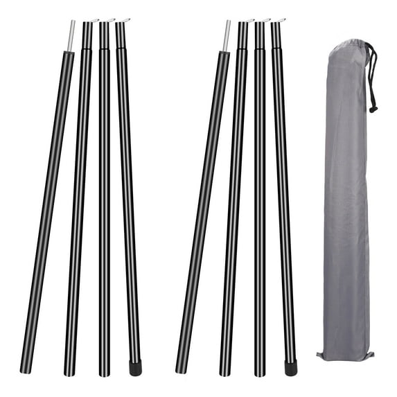 NEWEEN Tent Poles Telescoping Tarp Poles 81 inches Aluminum Tent Pole for Tarp Easy Adjustable Camping Tarp Poles,Set of 2 for Camping Hiking Christmas Gifts(4 Sections&Black)