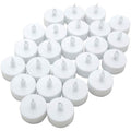 Realistic Bright Flameless LED Tea Light Candles, Bright, Flickering, Battery Powered Fake Candles, Unscented Tea Lights, Pack of 24
