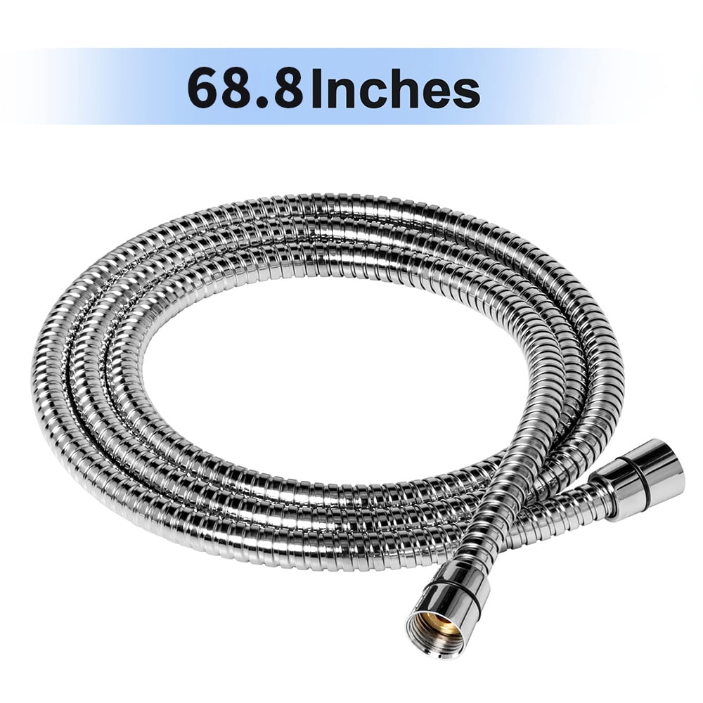 Shower Hose, 118 Inches Extra Long Stainless Steel Handheld Shower Head Hose with Brass Insert and Nut - Durable and Flexible(Chrome)