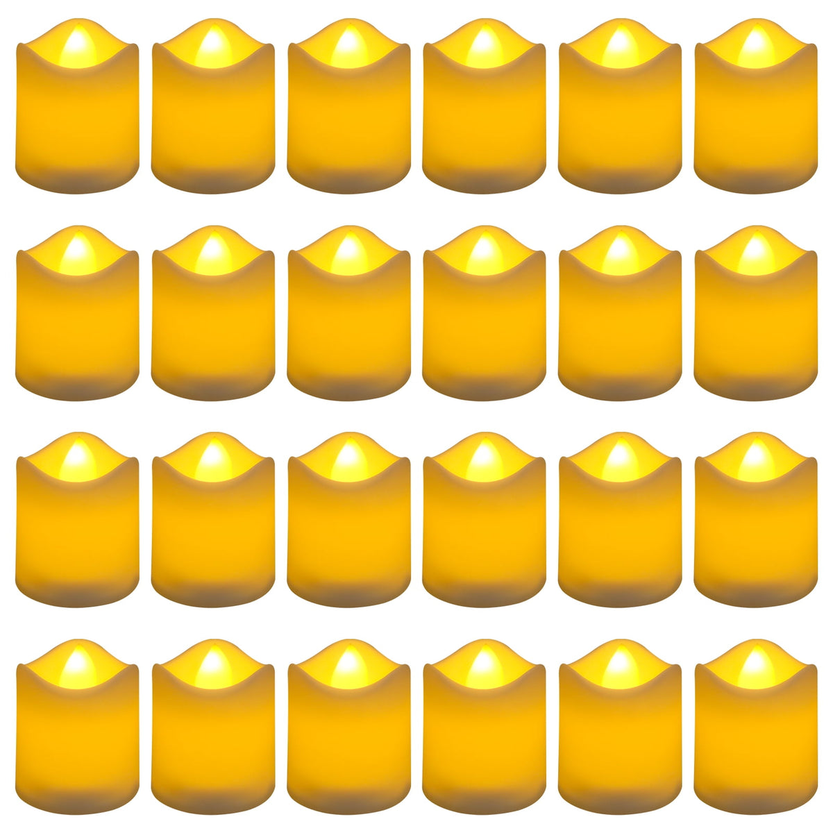 24PCS Flameless Votive Candles Electric Fake Candle Battery Operated LED Tea Lights in Warm White for Wedding, Table, Halloween,Christmas Decorations