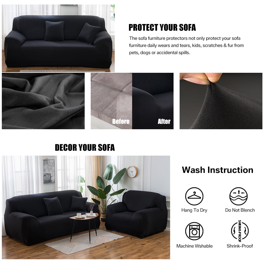 NEWEEN Sofa Cover Slipcover Stretch Elastic 1/2/3/4 Seater Chair Loveseat Sofa Couch Furniture Protector Fit, Sofa Slipcover