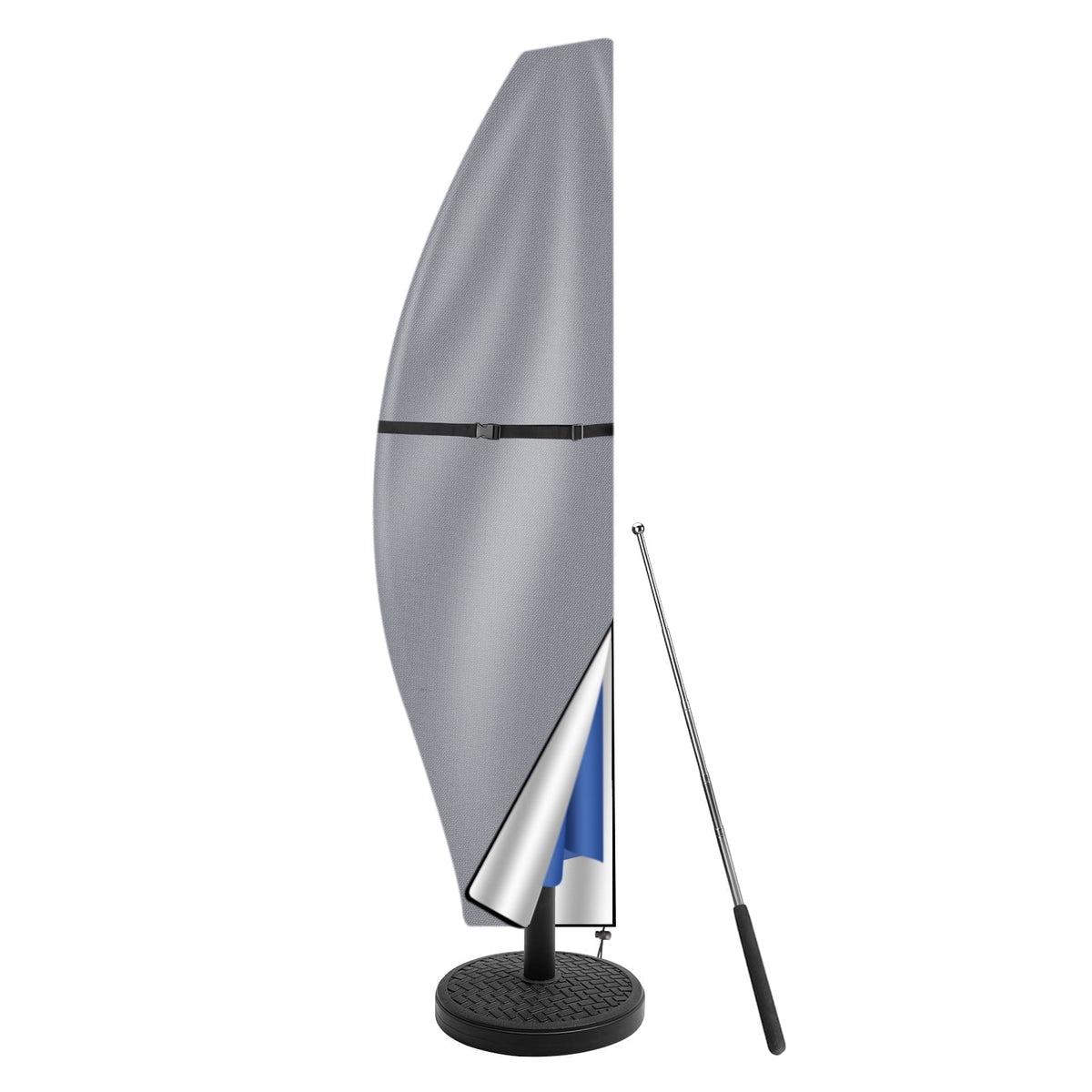Patio Umbrella Cover 9'-13' Fits Cantilever Offset Umbrella Outdoor Umbrella Covers 420D with Telescopic Rod Water Resistant Parasol Cover Tan