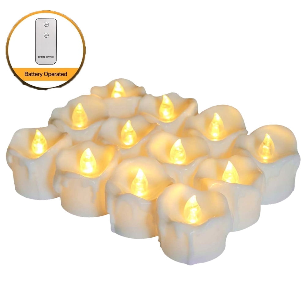 24PCS Flameless Votive Candles Electric Fake Candle Battery Operated LED Tea Lights in Warm White for Wedding, Table, Halloween,Christmas Decorations