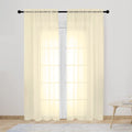 NEWEEN Sheer Curtains 84 inch Length 2 Panels Set White Curtains Clear Curtains Basic Rod Pocket Panel for Bedroom Living Room Yard Kitchen(55" X 84", White)