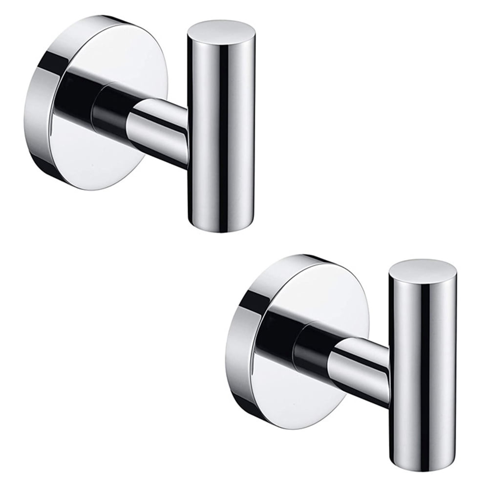 2 Pack Towel Hooks, Brushed Nickel SUS304 Stainless Steel Coat Robe Clothes Hook Modern Wall Hook Holder for Bathroom Kitchen Garage Hotel Wall Mounted