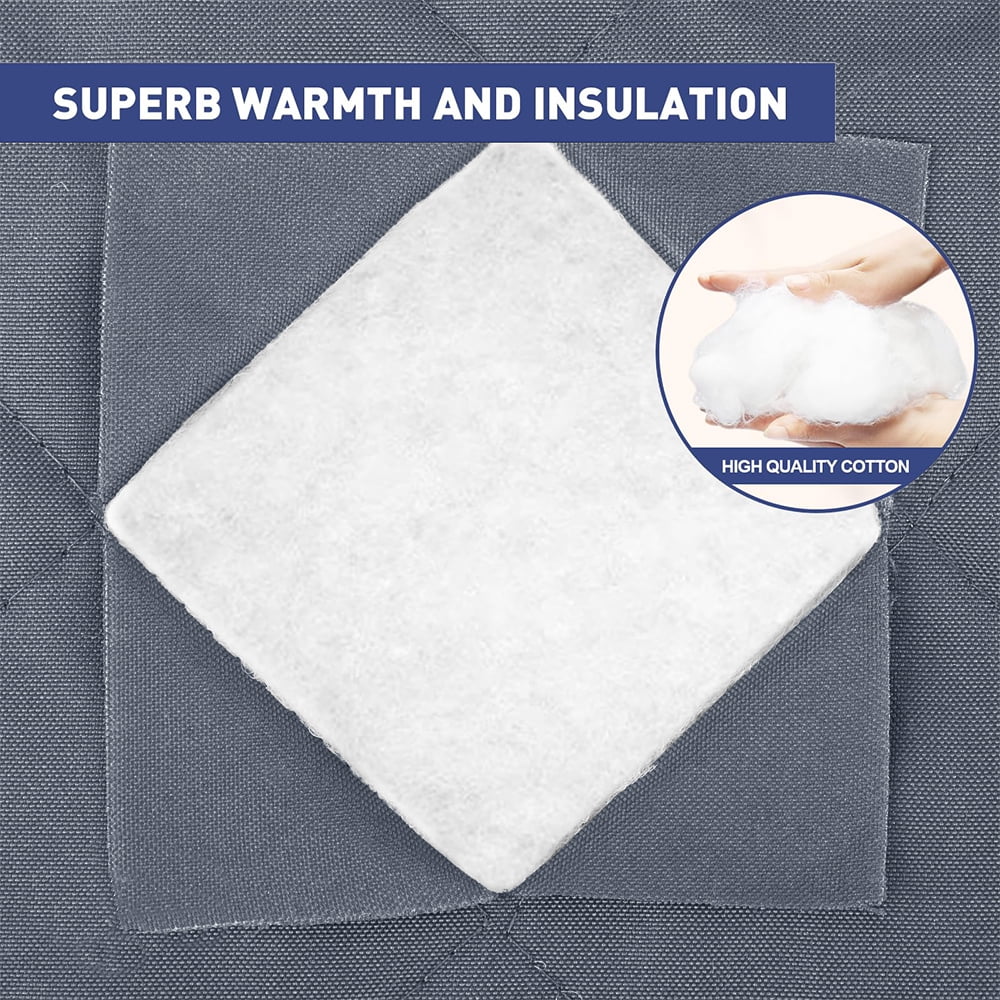 NEWEEN Magnetic Thermal Insulated Door Curtain 38" x 82" Oxford Cloth Filled with Thicken Cotton Insulation Cover Blanket for Winter/French/Patio/Sliding Glass Doors, Brown