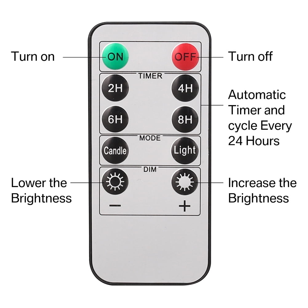 6PCS Flickering LED Flameless Taper Candles with Remote and Timer 11 Inch Battery Operated Warm White