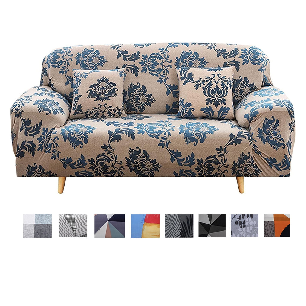 1 2 3 4 Seater Printed Sofa Cover Couch Slipcover, Elastic Stretch Armchair / Loveseat / Couch Sectional Sofa Slipcover Furniture with 1 Pillowcase Protector Dog Pet