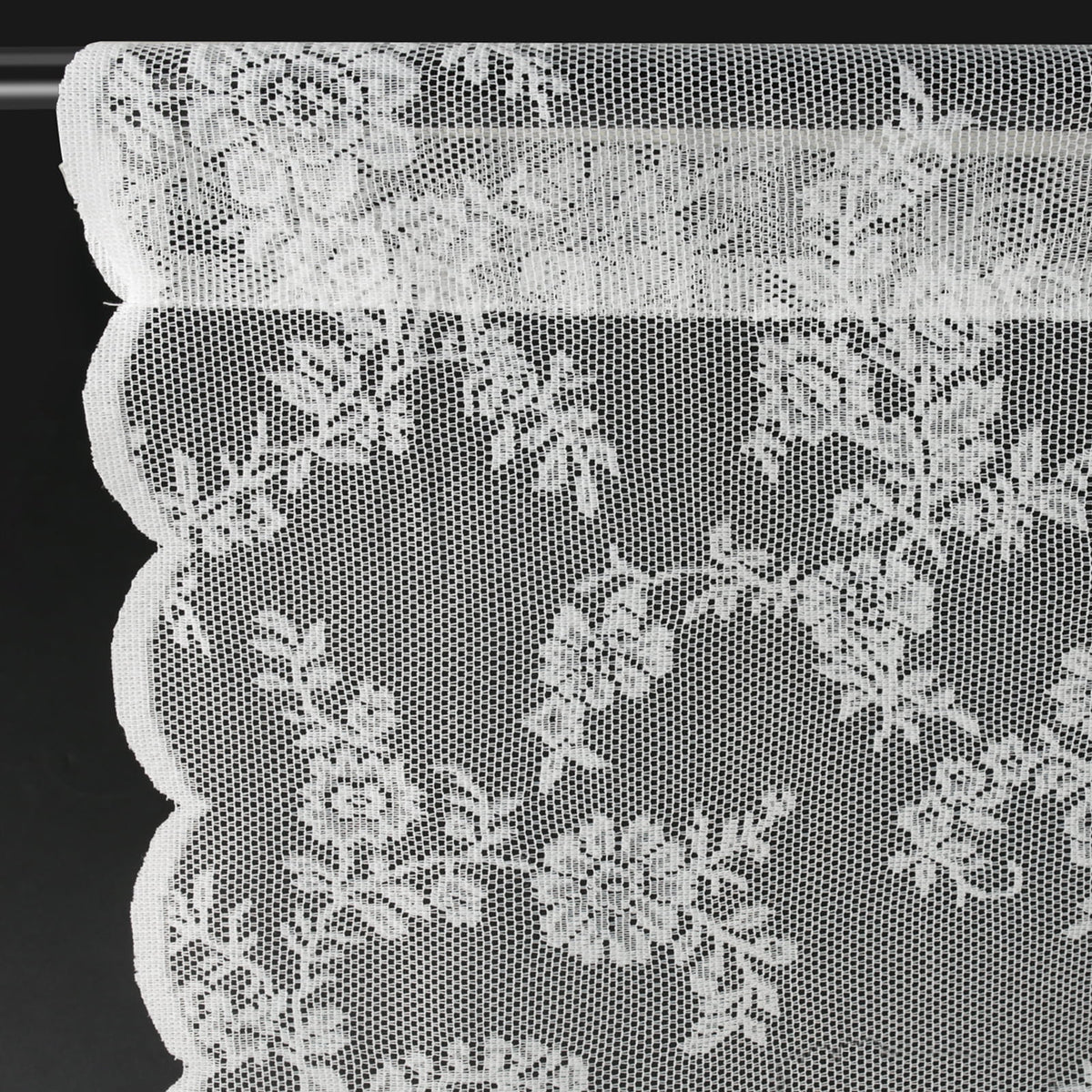 Vintage Lace Curtains 63 Inches Long-Romantic Flowers and Branch Sheer Lacy Curtains for Living Room French Door 1 Pair Rod Pocket, 57 x 63 Inch White