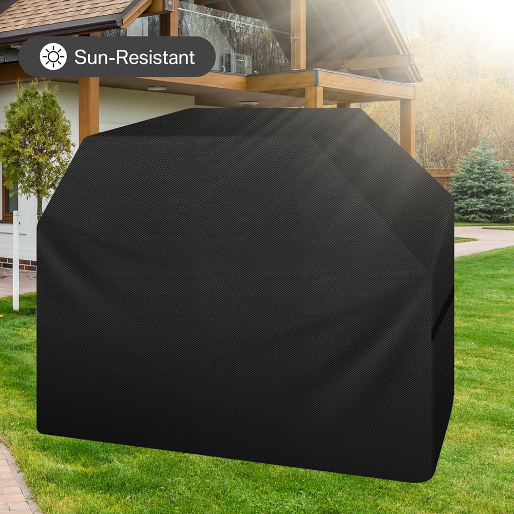 NEWEEN Grill Cover 58 inch BBQ Gas Grill Cover for Outdoor Grill, Waterproof, Anti-UV, Rip-Proof, Fade Resistant Material, Barbecue Cover with Storage Bag & Adjustable Hem Drawstring, Black