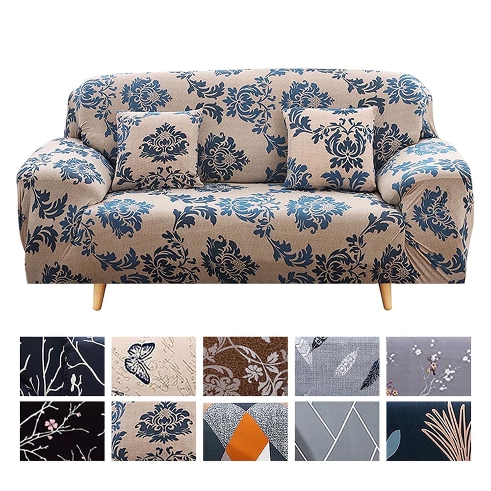 NEWEEN Sofa Cover High Stretch Elastic Fabric 1 2 3 Seater Sofa Slipcover Chair Loveseat Couch Cover Polyester Spandex Furniture Protector Cover with 1 Pillowcase (3 Seater, Checkerboard)