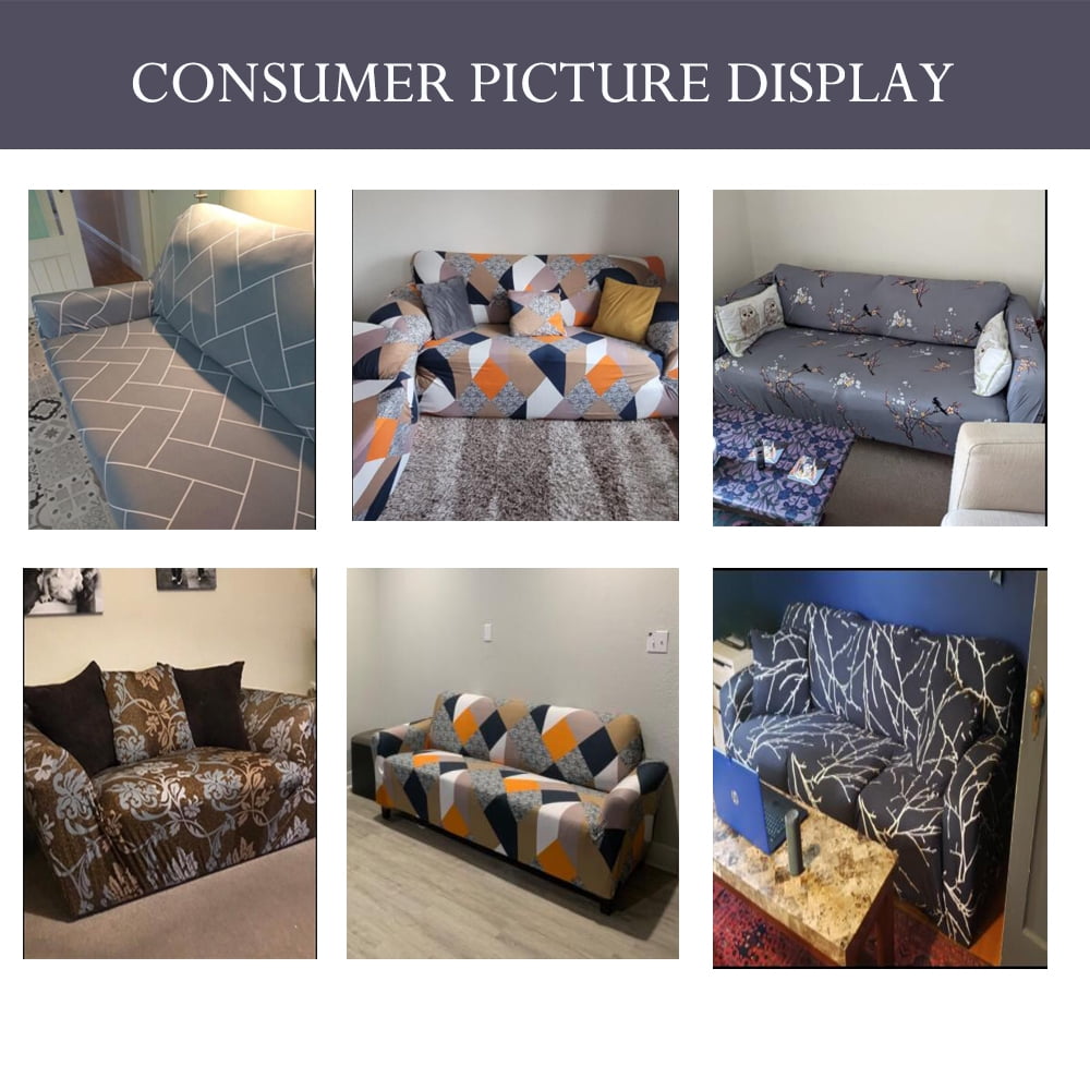 NEWEEN Sofa Cover High Stretch Elastic Fabric 1 2 3 Seater Sofa Slipcover Chair Loveseat Couch Cover Polyester Spandex Furniture Protector Cover with 1 Pillowcase (3 Seater, Checkerboard)